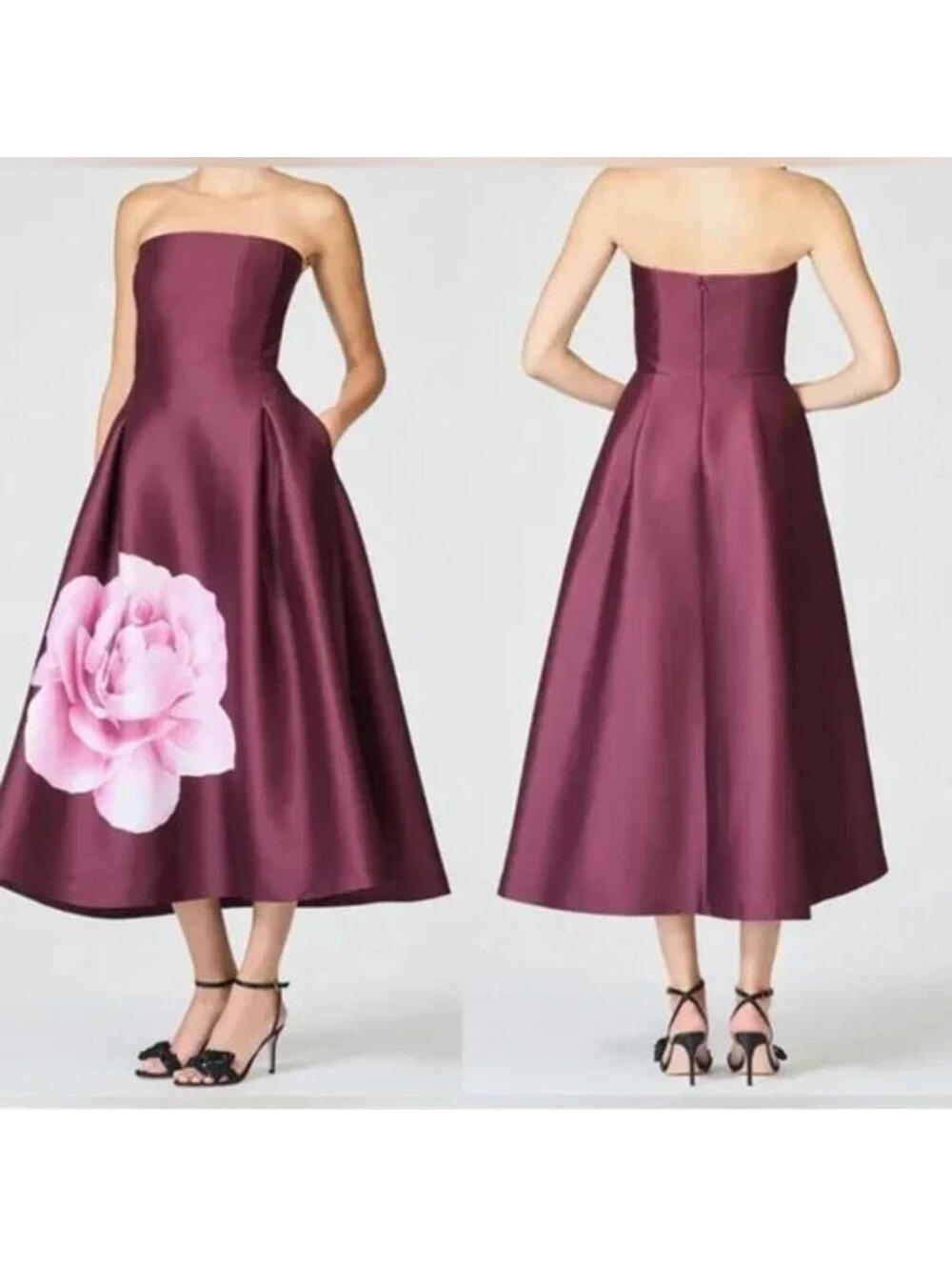 NEW SACHIN & BABI Shay Strapless Tea-Length Dress Sz 8 #MD2675